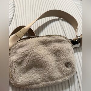 lululemon athletica Cream Fleece Crossbody Bag NWOT